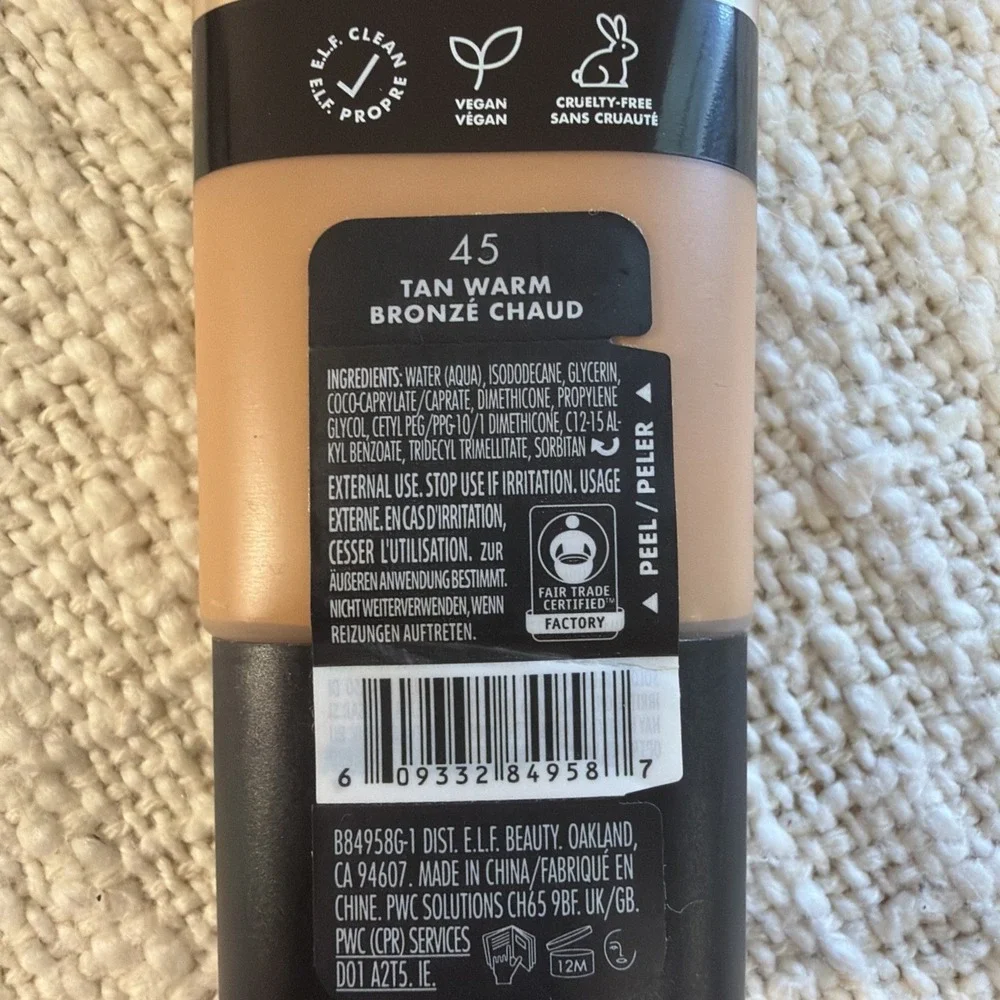 e.l.f. Soft Glam Satin Foundation - 45 Tan Warm  - 1 fl oz New